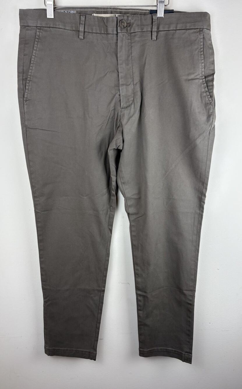Banana Republic Lived In Chino Pants Men 36x30 Brown Slim Fit Stretch Preppy